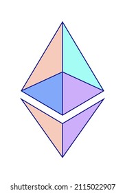 Ethereum 2.0 cryptocurrency vector logo. Digital coin ETH icon.