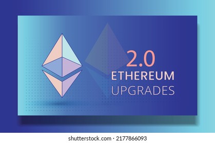 Ethereum 2.0 upgrades now known as  Consensus layer - Cryptocurrency symbol hovering over an isolated background. A new upgraded Consensus layer moves from PoW to greener PoS.