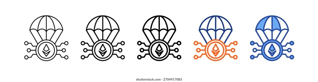 Ethereum Airdrop Different Set Vector Icon