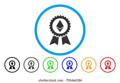 Ethereum Award Seal flat vector illustration for application and web design.