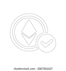 Ethereum bitcoin Akzeptierte Währung Symbol (Umrissgrafik)