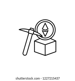 Ethereum, block chain icon. Element of block chain icon for mobile concept and web apps. Thin line Ethereum, block chain icon can be used for web and mobile