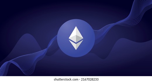 Ethereum blockchain abstract background. 2.0 digital cryptocurrency proof of stake 