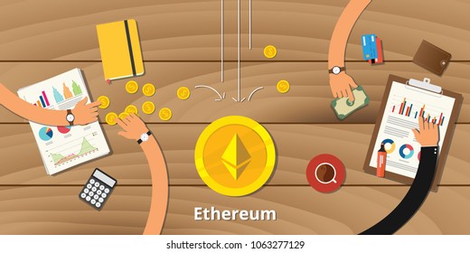 ethereum business investment crypto currency profit vector illustration