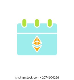 Ethereum calendar icon illustration vector symbol