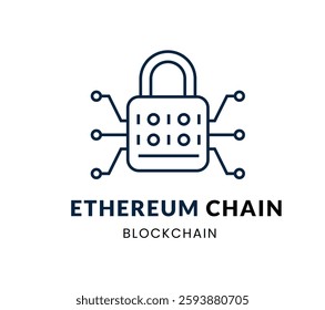 Ethereum Chain line Icon Set . Vector Illustration