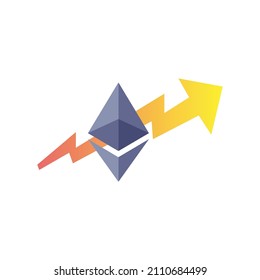 ethereum chart increase design illustration