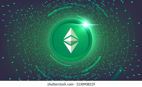 Ethereum Classic banner. ETC coin cryptocurrency concept banner background.