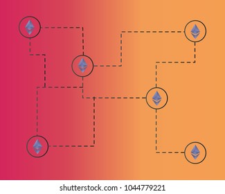Ethereum Classic blockchain network concept background