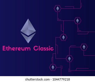 Ethereum Classic blockchain on dark background