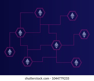 Ethereum Classic blockchain on dark background