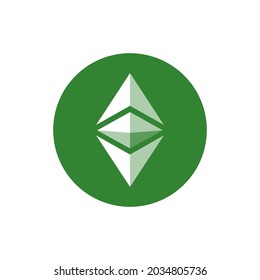 Ethereum Classic coin icon isolated on white background. ETC crypto currency vector.