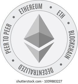 Ethereum classic cripto currency icon. Blockchain platform logo. Decentralized computer networks. Flat design