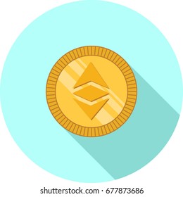 Ethereum classic cryptocurrency icon flat design