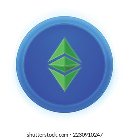 Ethereum CLassic (ETC) crypto logo isolated on white background. ETC Cryptocurrency coin token vector svg