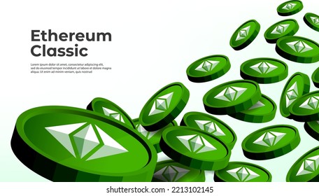 Fondo del banner del concepto de criptodivisa Ethereum Classic (ETC).
