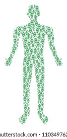 Ethereum classic human figure. Vector Ethereum classic icons are arranged into person collage.