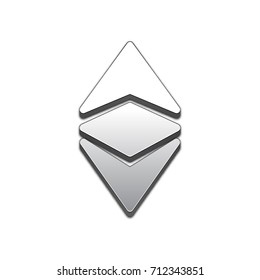 Ethereum classic isolated web vector icon. Ethereum classic trendy 3d style vector icon. Raised symbol illustration. Ethereum classic symbol vector icon for your web site design, internet, business.