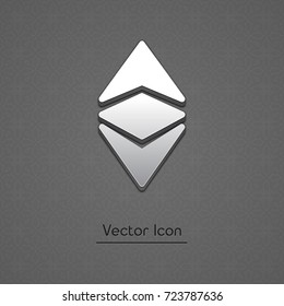 Ethereum classic isolated web vector icon. Ethereum classic trendy 3d style vector icon. Raised symbol illustration. Ethereum classic symbol vector icon for your web site design, internet, business.
