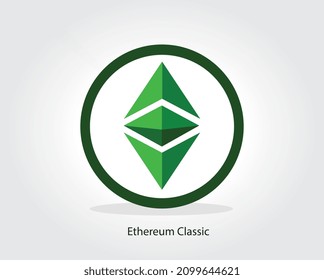 Ilustración del vector criptodivisa del logotipo clásico de Ethereum