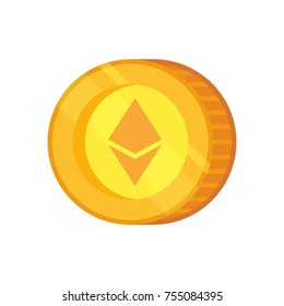Ethereum Classic vector sign. Cryptocurrency with huge market capitalization. Based on blockchain technologie.