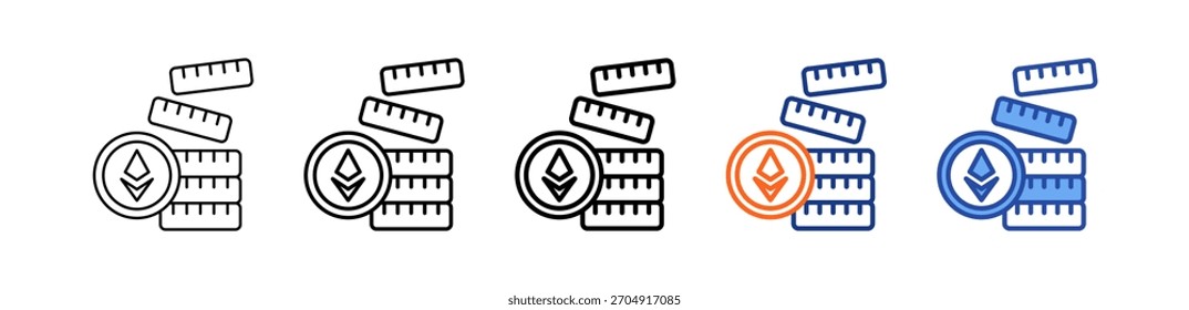 Ethereum Coin Different Set Vector Icon