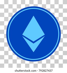 Ethereum Coin vector icon. Illustration style is flat iconic symbol on a chess transparent background.