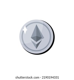 Ethereum coin vector illustration, eth coin flat icon,
coin vector