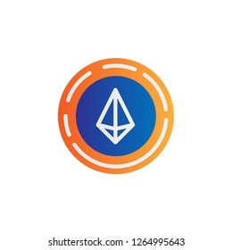 ethereum con icon with simple modern style and flat gradient concept design vector eps 10 