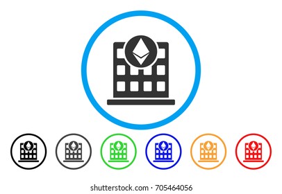 Ethereum Corporation Office flat vector pictograph for application and web design.
