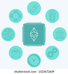 Ethereum cpu vector icon sign symbol