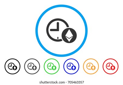 Ethereum Credit Clock flat vector icon for application and web design.