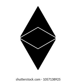 Ethereum cripto currency icon, blockchain platform logo. 