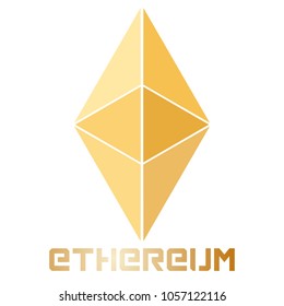 Ethereum criptocurrency icon, blockchain platform logo. 