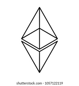 Ethereum criptocurrency icon, blockchain platform logo. 