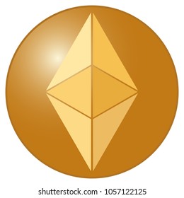Ethereum criptocurrency icon, blockchain platform logo. 