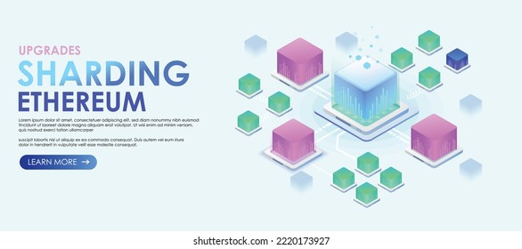 ethereum crypto currency banner vector, cryptocurecy blockchains solution ethereum gradient color ,banner ethereum technology