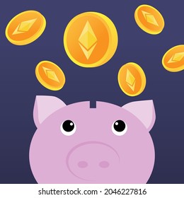 Ethereum, crypto currency, crypto coin, piggy bank