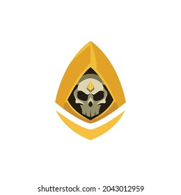 Ethereum Crypto Currency Skull Illustration Logo Design