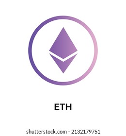 Ethereum Cryptocurrency coin icon. ETH coin symbol. Cryptocurrency vector icon. Flat Vector illustration - Vector