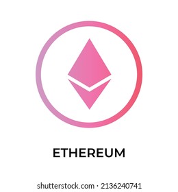 Ethereum Cryptocurrency coin icon. ETH coin symbol. Cryptocurrency vector icon. Flat Vector illustration - Vector