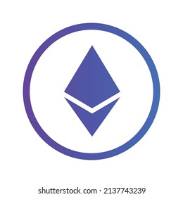 Ethereum Cryptocurrency coin icon. ETH coin symbol. Cryptocurrency vector icon. Flat Vector illustration - Vector