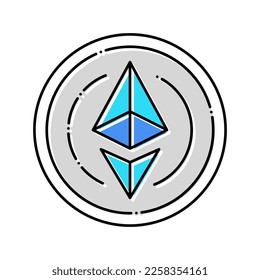 ethereum cryptocurrency color icon vector. ethereum cryptocurrency sign. isolated symbol illustration