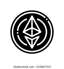 ethereum kryptowährung Glyph Symbol Vektor. ethereum kryptowährung Zeichen. isoliertes Kontursymbol