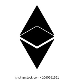 Ethereum cryptocurrency icon, blockchain platform logo. 