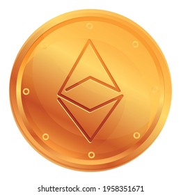 Ethereum cryptocurrency icon. Cartoon of Ethereum cryptocurrency vector icon for web design isolated on white background