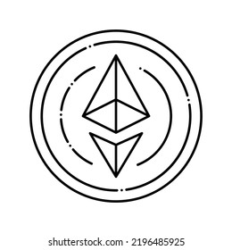 ethereum cryptocurrency line icon vector. ethereum cryptocurrency sign. isolated contour symbol black illustration
