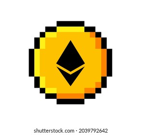 Etéreo. Logo de Cryptocurrency Ethereum. Criptografía de dinero moderno. Aislamientos vectoriales en segundo plano.
