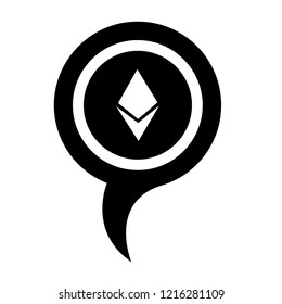 Ethereum Cryptocurrency and Map Pin.Ethereum icon