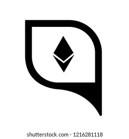 Ethereum Cryptocurrency and Map Pin.Ethereum icon